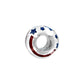 Brighton charm bead with silver-plated finish and patriotic enamel stars and stripes design on a white background