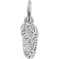 Brighton flip-flop charm with silver-plated anchor pattern design and split ring attachment on a white background