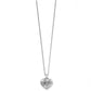 Brighton pendant necklace with silver-plated puffed heart featuring engraved star motif on a white background