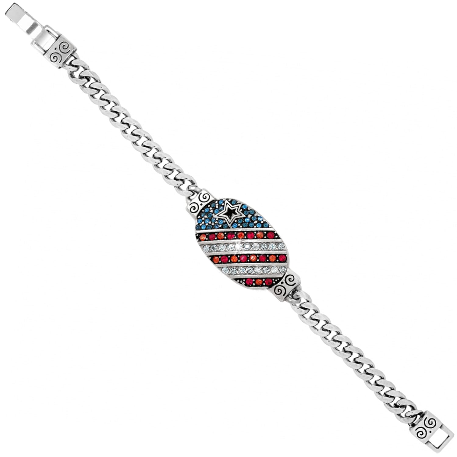 Americana ID Bracelet with Red White & Blue Crystal - Brighton