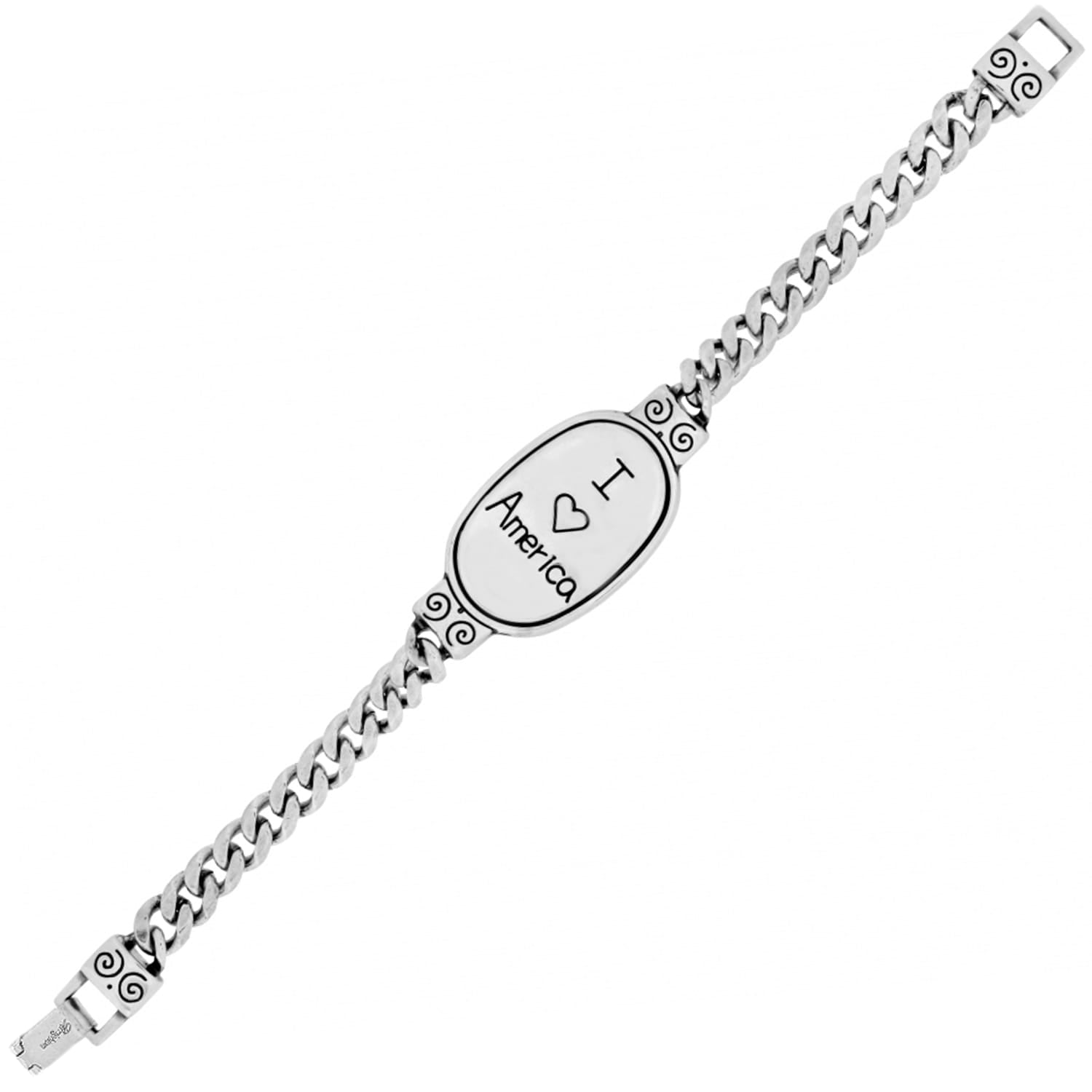 限定値引新品未使用【ASYMM】 DEAR EMBLEM BANGLE 男女兼用 Americana ID Bracelet with Red White & Blue Crystal - Brighton