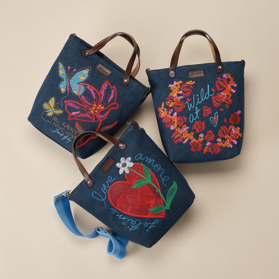 Amoreheart Embroidered Medium Messenger Bag