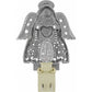Brighton angel-shaped night light with silver-plated heart-patterned cutout design and illuminated bulb on a white background