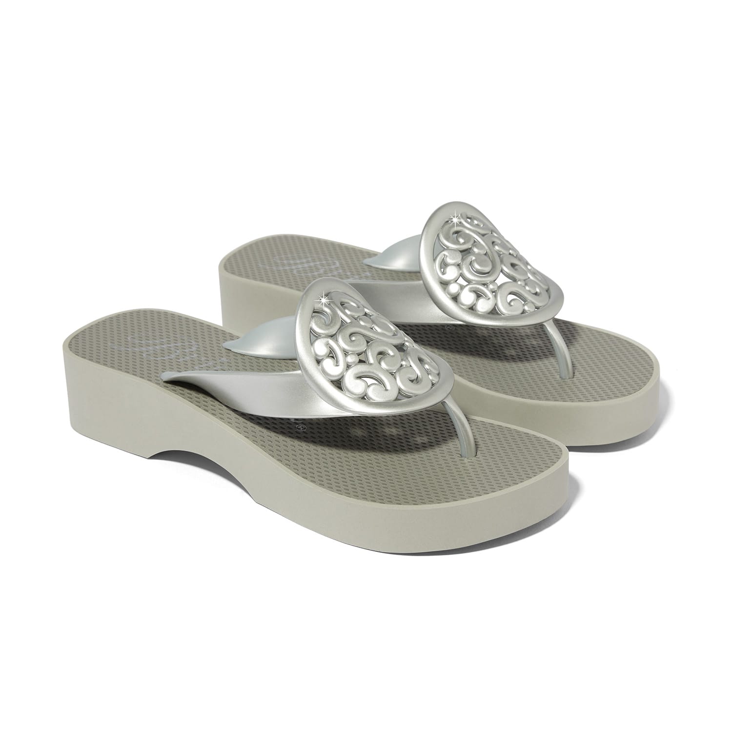 Artful Platform Flip Flops silver 2