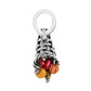Brighton cornucopia charm with silver-plated woven basket and colorful pumpkin and gourd accents on a white background