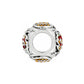 Brighton silver-plated charm bead with red and amber crystal accents and engraved detailing on a white background