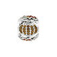 Brighton silver-plated pumpkin charm bead with amber, red, and green crystal accents on a white background