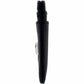 Brighton black leather product side view showing textured exterior and small silver-tone hardware detail on a white background
