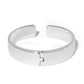 Brighton hinged cuff bracelet with polished silver-plated finish and smooth wide band on a white background