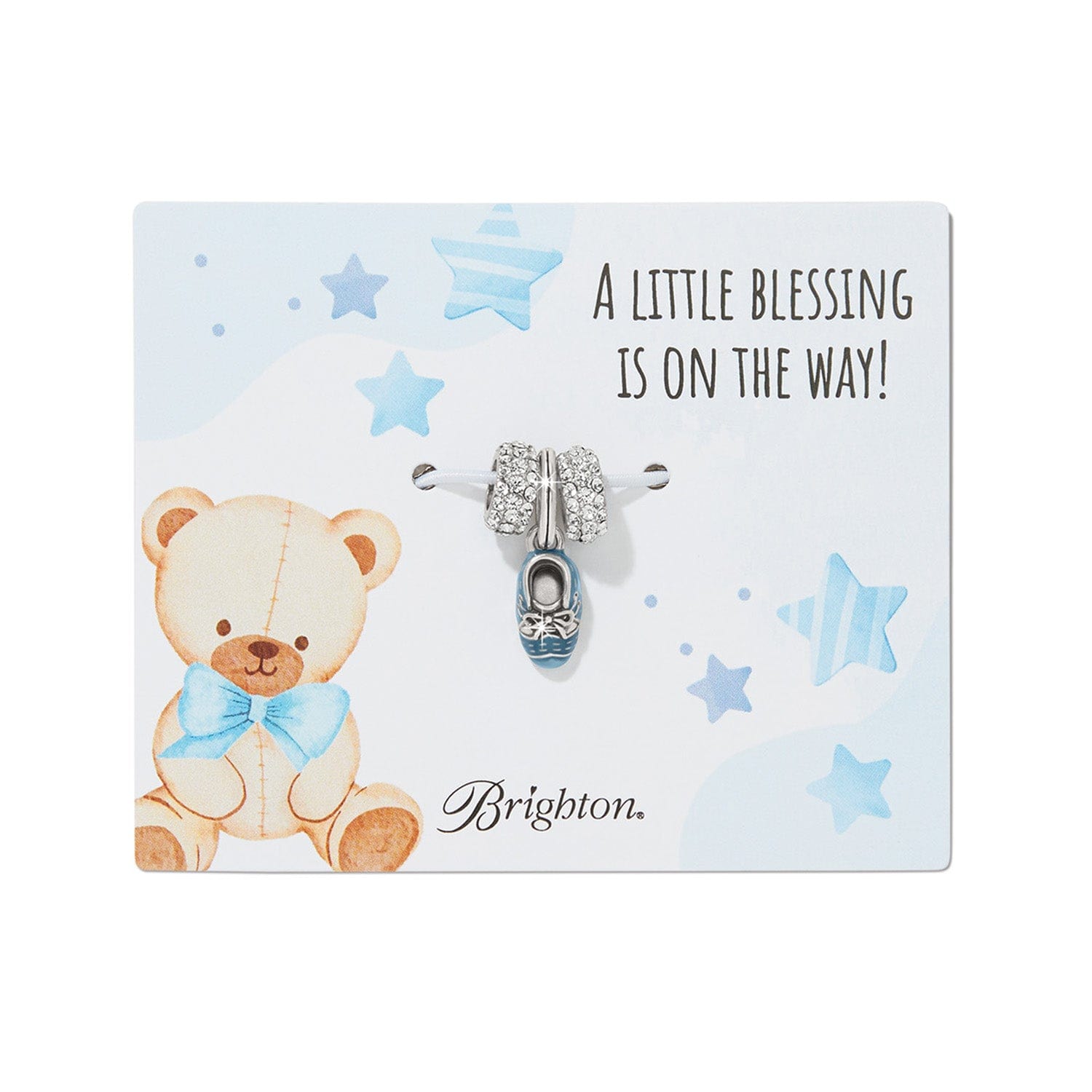 Baby Boy Charm Card silver-blue 1
