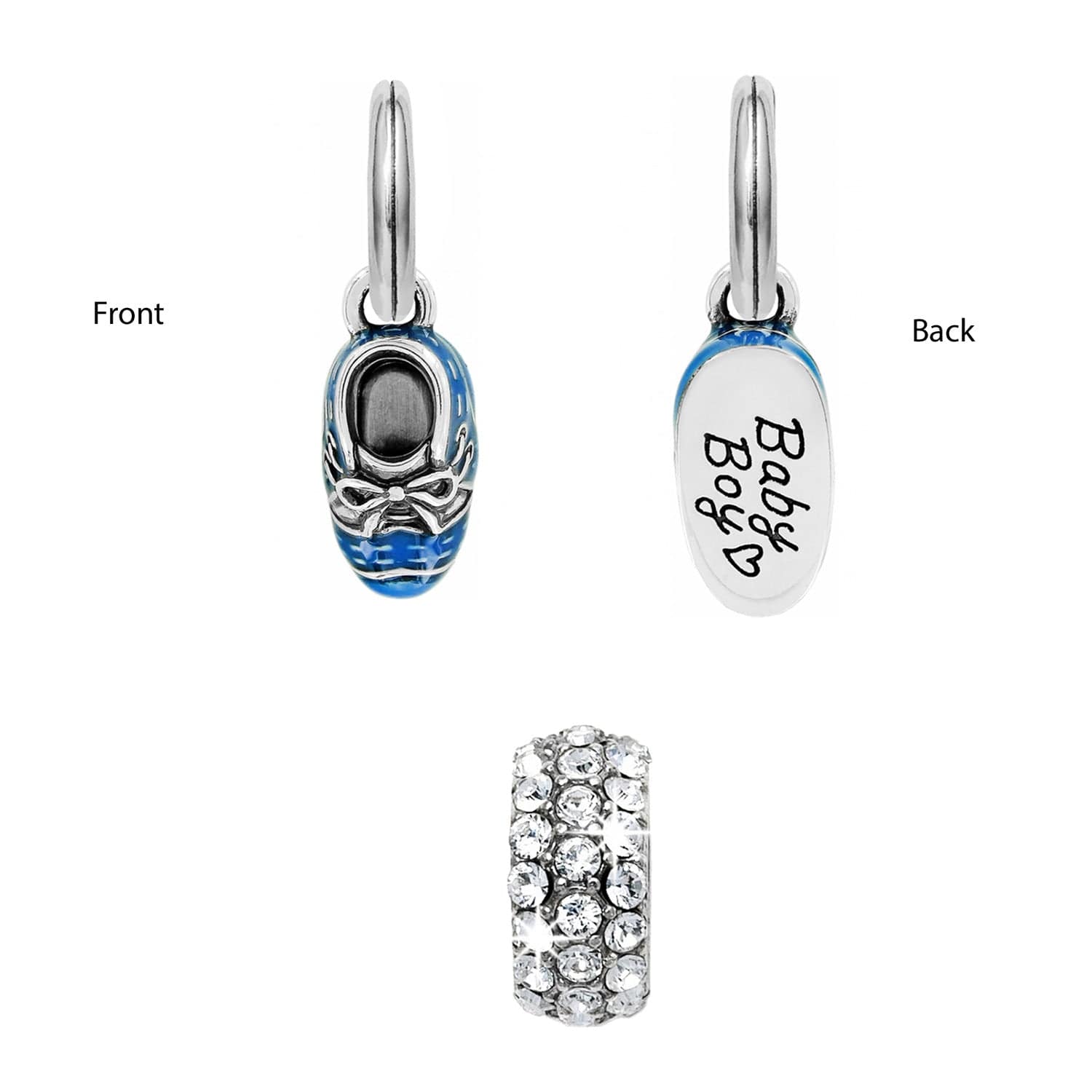 Baby Boy Charm Card silver-blue 2
