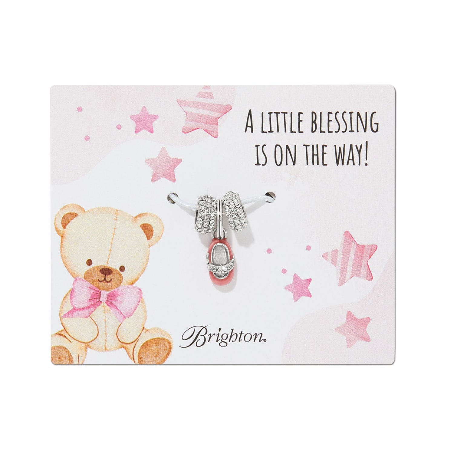 Baby Girl Charm Card silver-pink 1