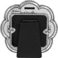 Brighton money clip shown from the back with silver-tone scalloped frame and black hinged clip on a white background