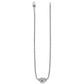 Brighton sterling silver necklace with woven chain, ornate beaded centerpiece station, and heart-detailed lobster clasp on a white background