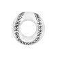 Brighton silver-plated baseball charm bead with stitched seam detail and center threading hole on a white background