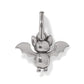 Brighton bat charm with silver-plated finish, outstretched wings, and hinged bail clasp on a white background