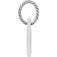 Brighton pendant shown from the side with silver-plated rope-textured ring and elongated drop on a white background