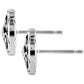 Brighton stud earrings with silver-plated openwork design and posts shown from the side on a white background