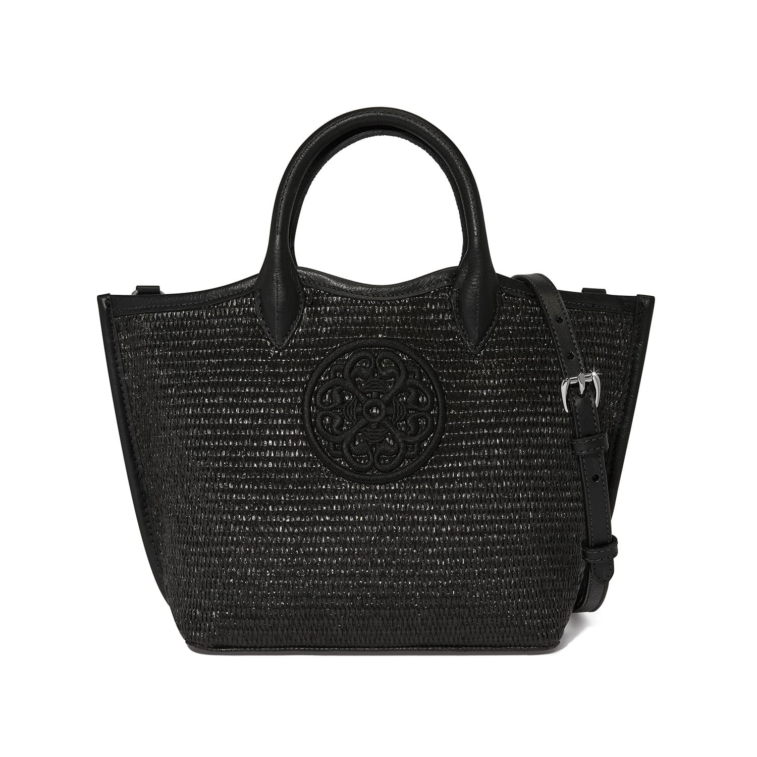 Biancca Medium Straw Tote black 1
