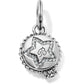Brighton charm with silver-plated crystal star, engraved B initial, and bow accent on a white background