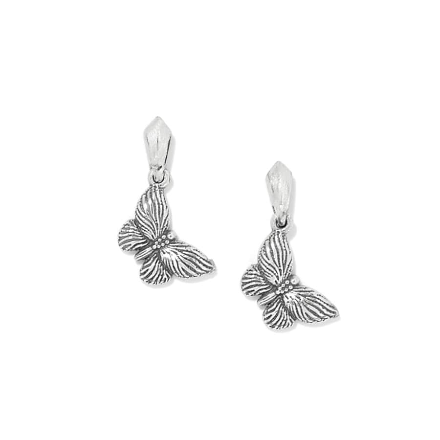 Bloom Butterfly Petite Post Drop Earrings silver 1