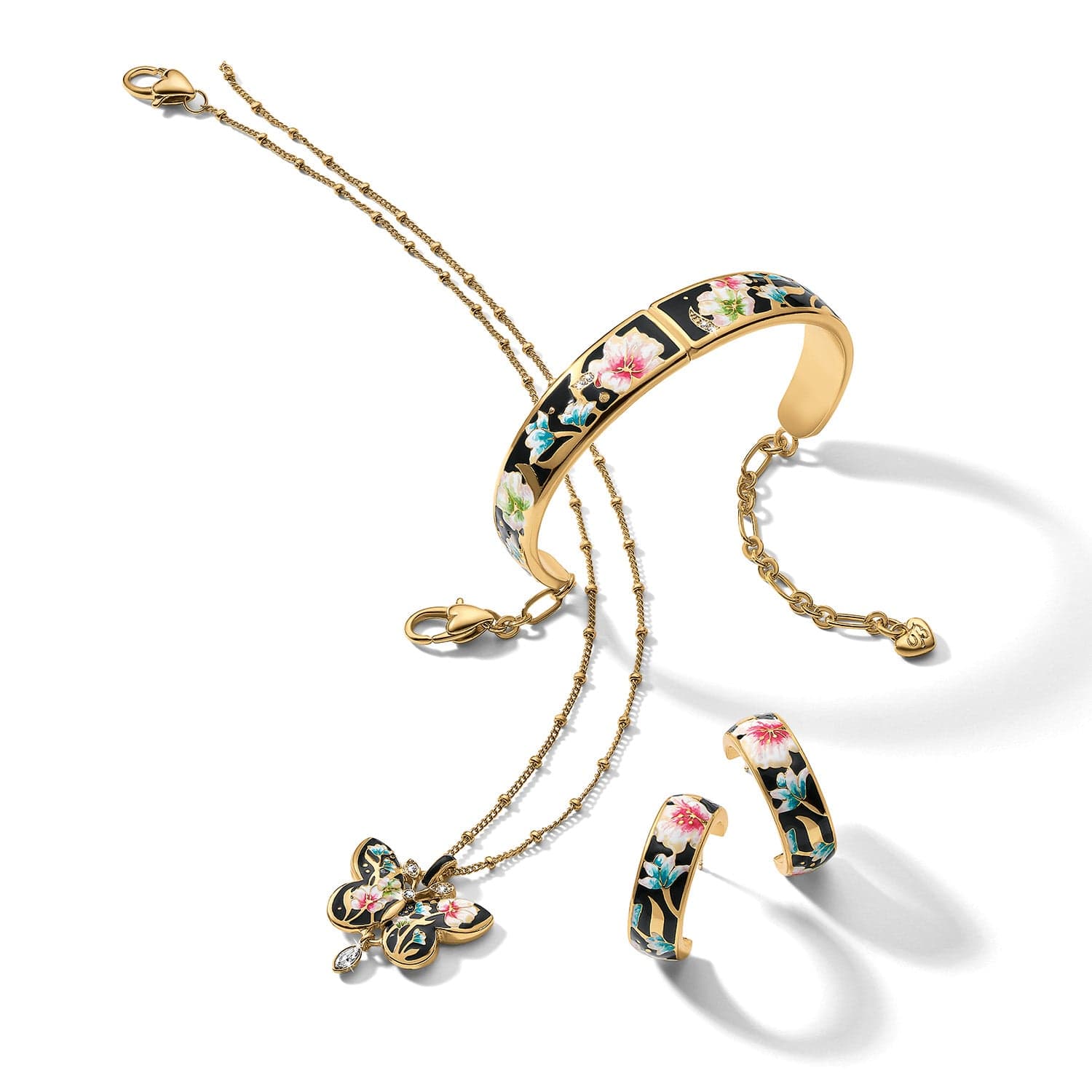 Botanique Butterfly Pendant Necklace gold-multi 4