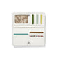 Brighton white leather wallet shown open with card slots, ID window, and patterned interior lining on a white background