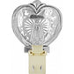 Brighton heart-shaped night light with silver-plated ornate cutout design and clear bulb on a white background