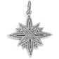 Brighton star charm pendant with silver-plated finish and dotted textured detail across pointed rays on a white background