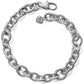 Brighton chain link bracelet in silver-tone finish with lobster clasp and small heart charm on a white background