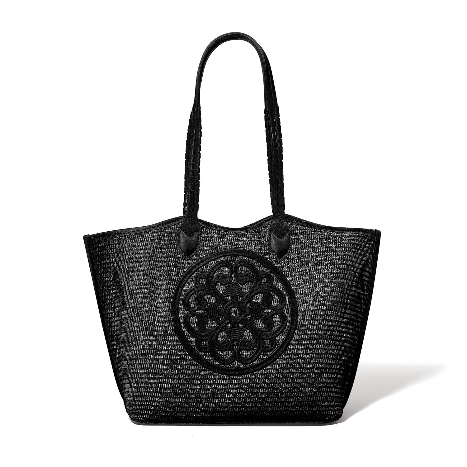 Bruna Large Straw Tote black 1