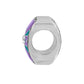 Brighton silver-plated charm shown from the side with purple and teal enamel accents and crystal on a white background