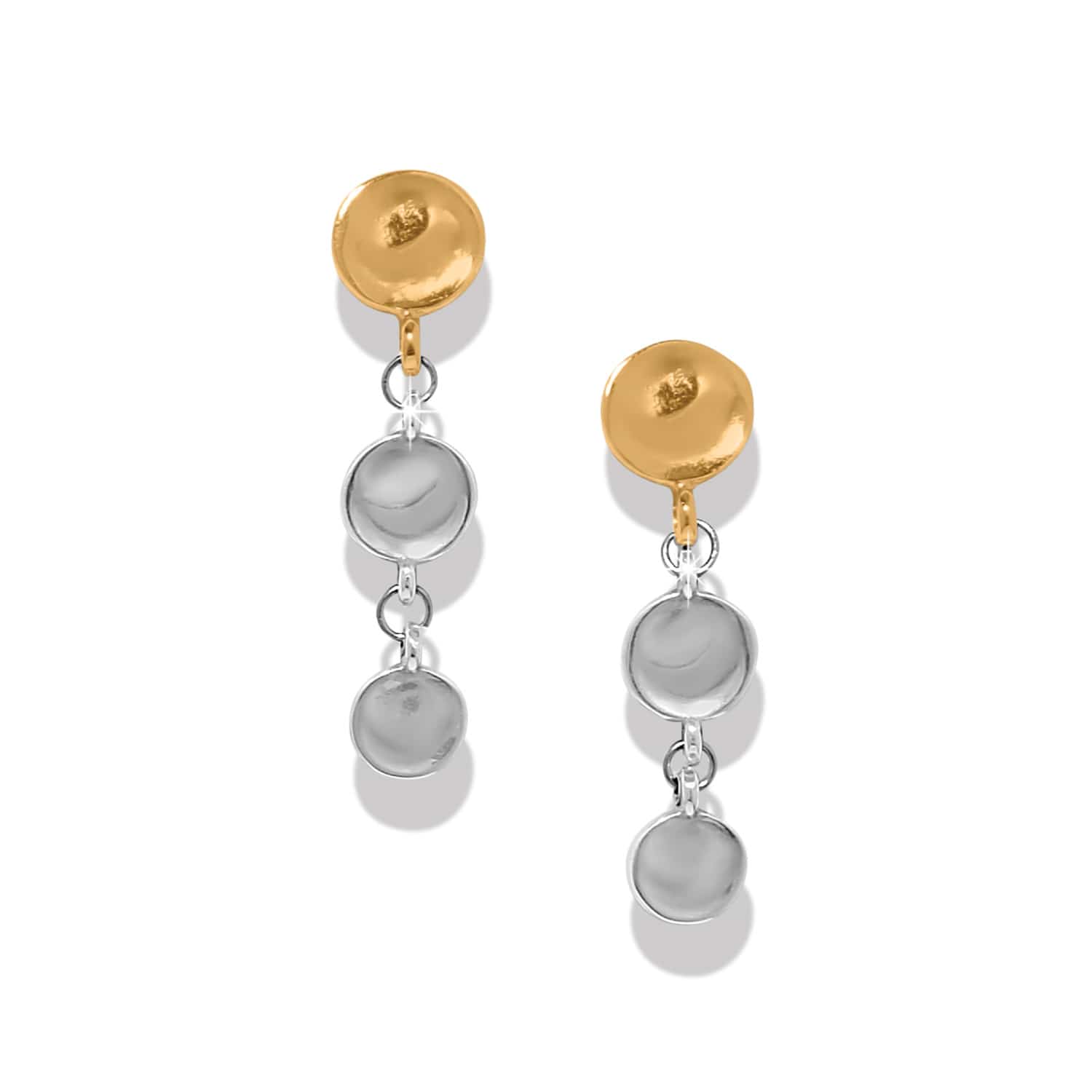 Cascade Drops Trio Post Drop Earrings silver-gold 1