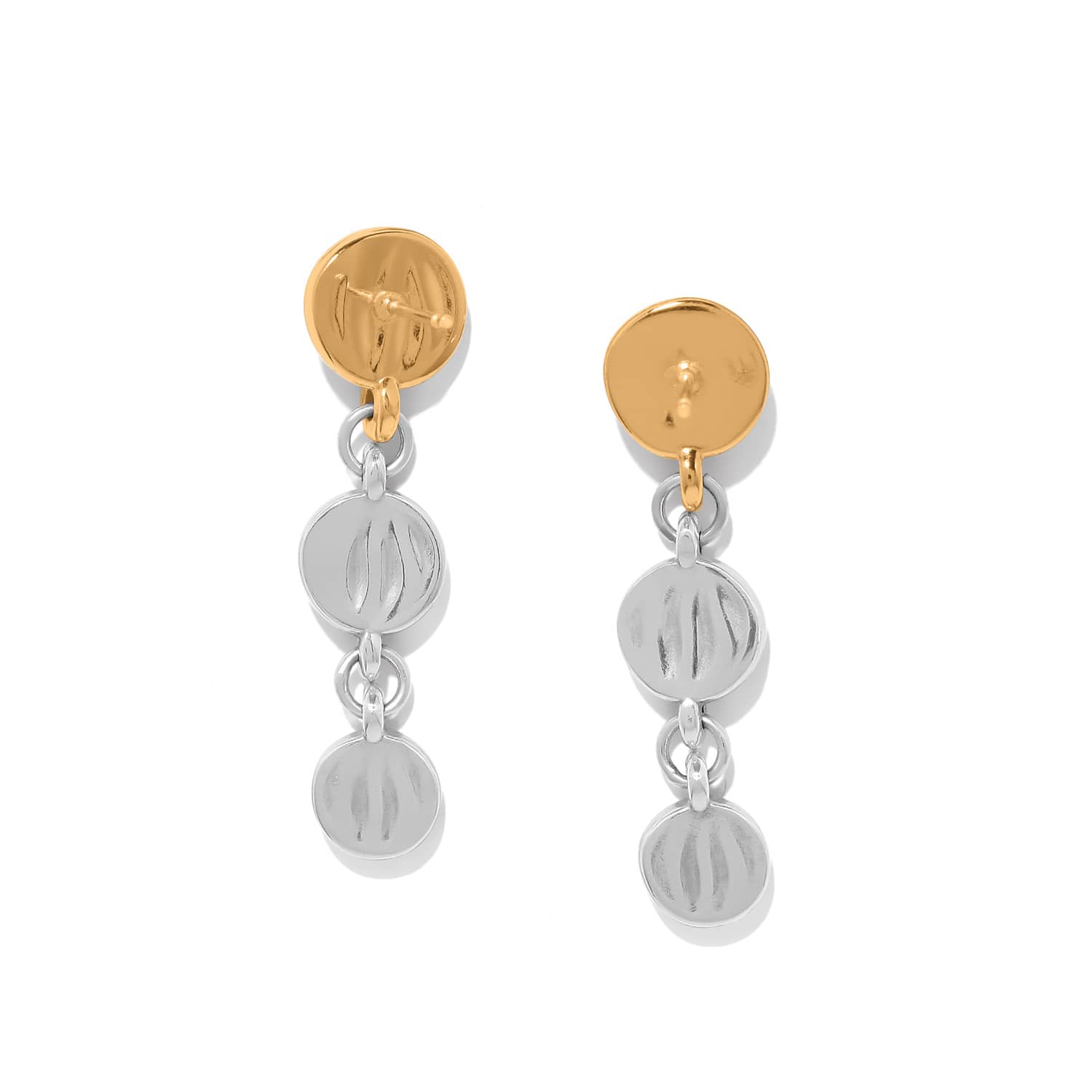 Cascade Drops Trio Post Drop Earrings silver-gold 2