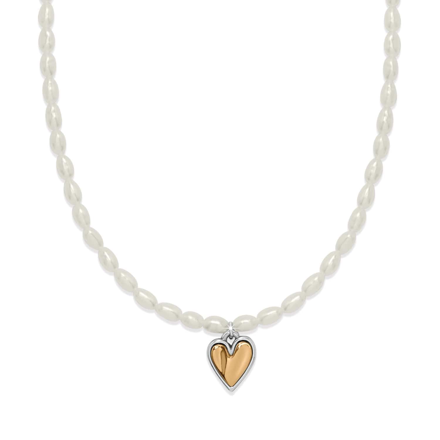Cascade Embrace Pearl Heart Necklace gold-pearl 1