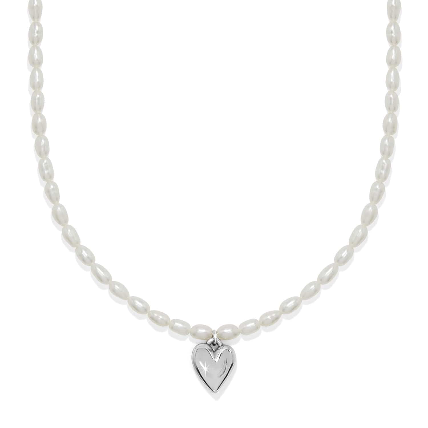 Cascade Embrace Pearl Heart Necklace - Brighton
