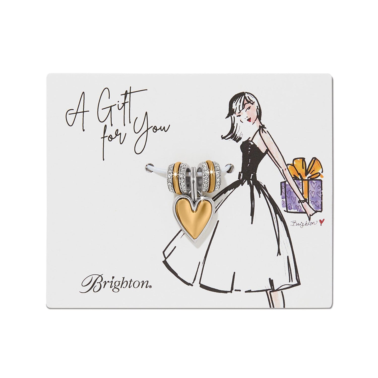 Cascade Heart Charm Card silver-gold 1