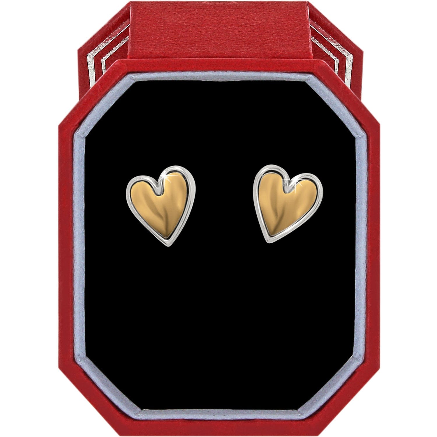 Cascade Heart Post Earrings Gift Box silver-gold 1