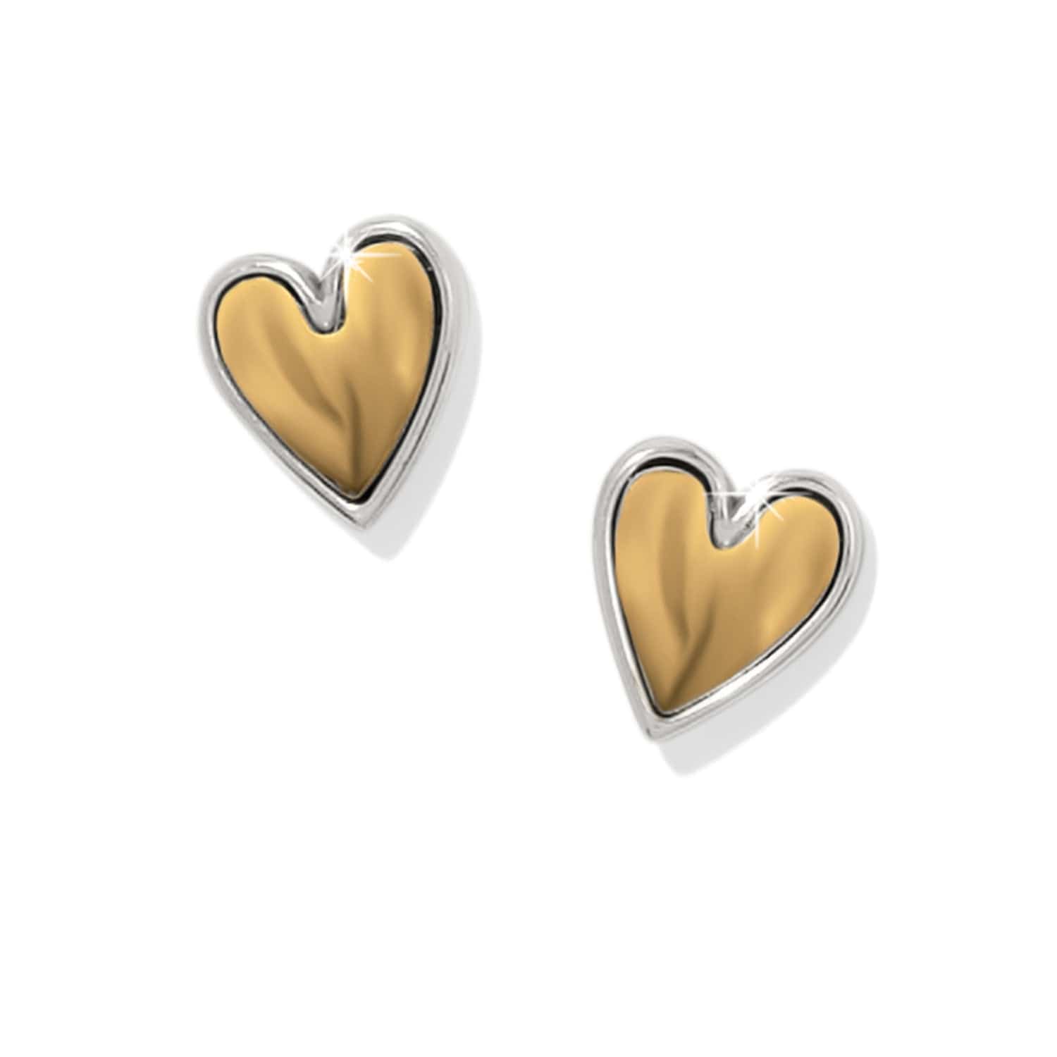 Cascade Heart Post Earrings silver-gold 1