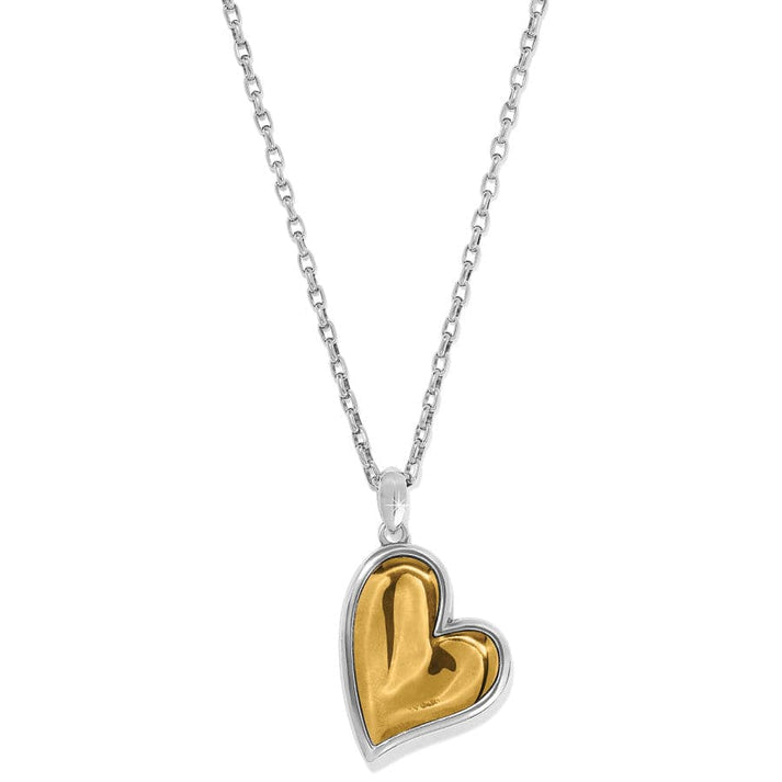 Heart Charm Reversible Badge Clip Necklace