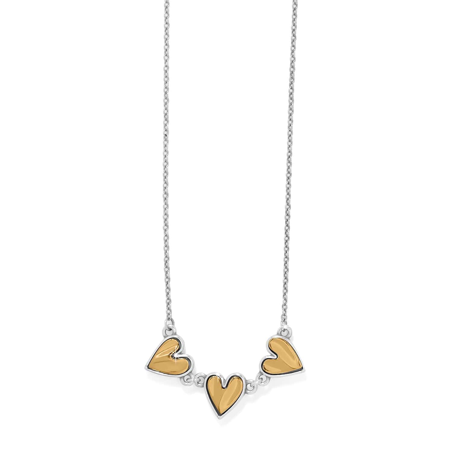 Cascade Heart Trio Necklace silver-gold 1