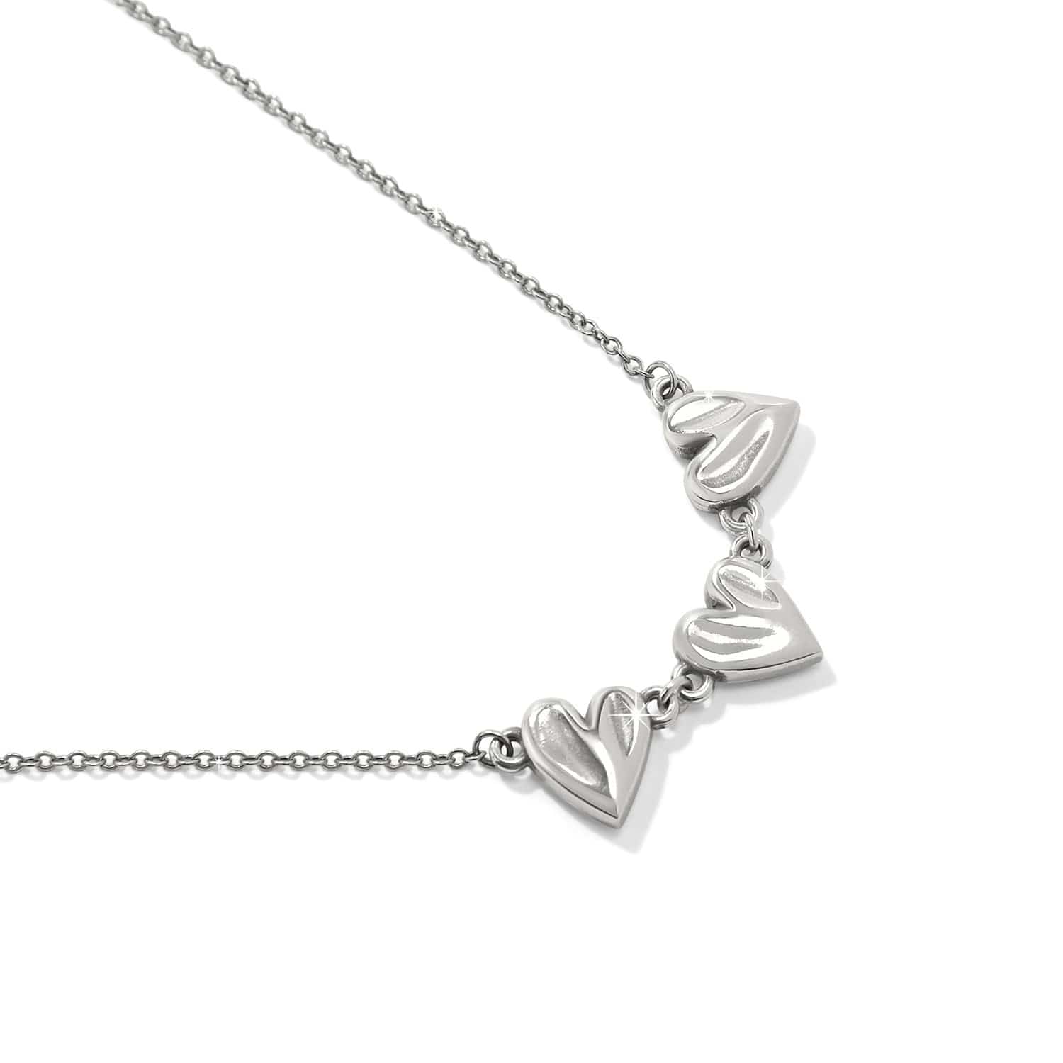 Cascade Heart Trio Necklace silver-gold 2