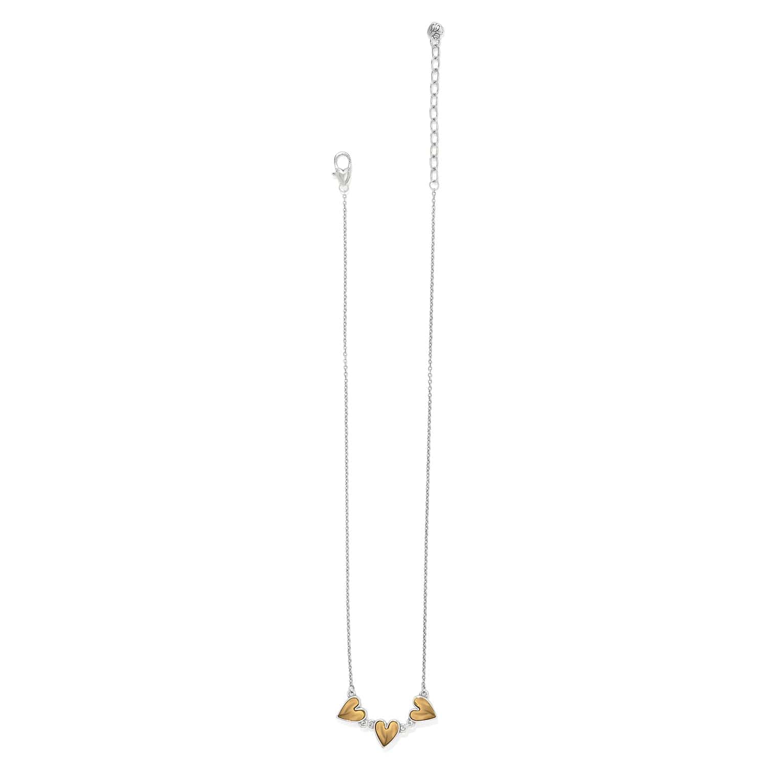 Cascade Heart Trio Necklace silver-gold 3