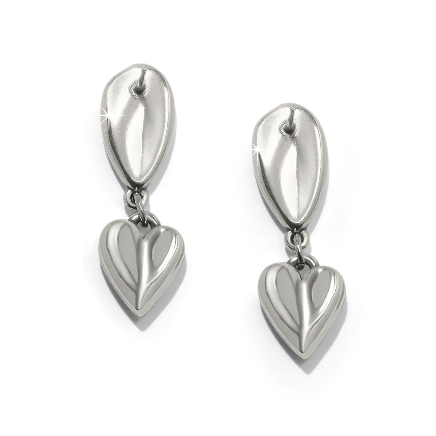 Cascade Heart Unity Post Drop Earrings silver-gold 2