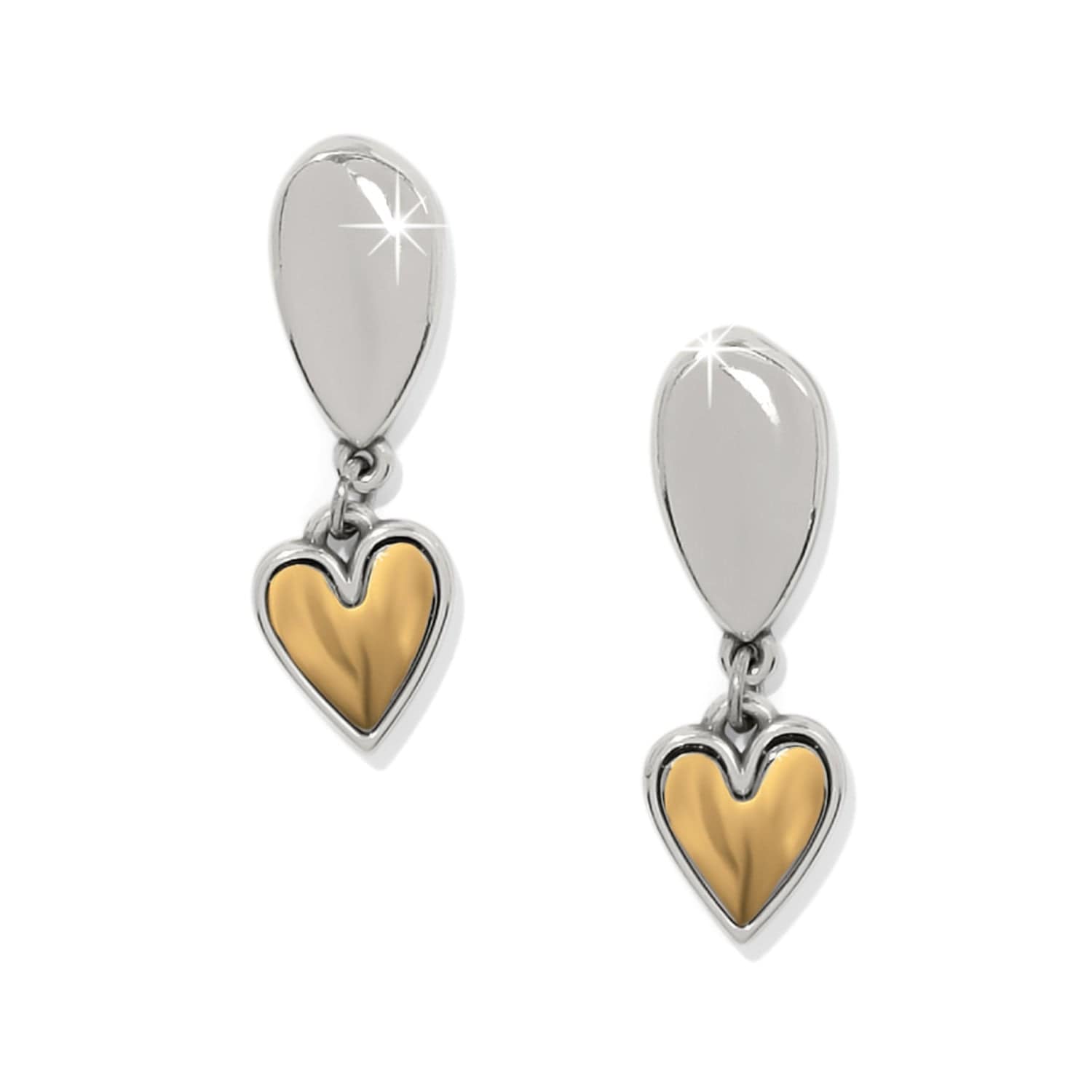 Cascade Heart Unity Post Drop Earrings silver-gold 3