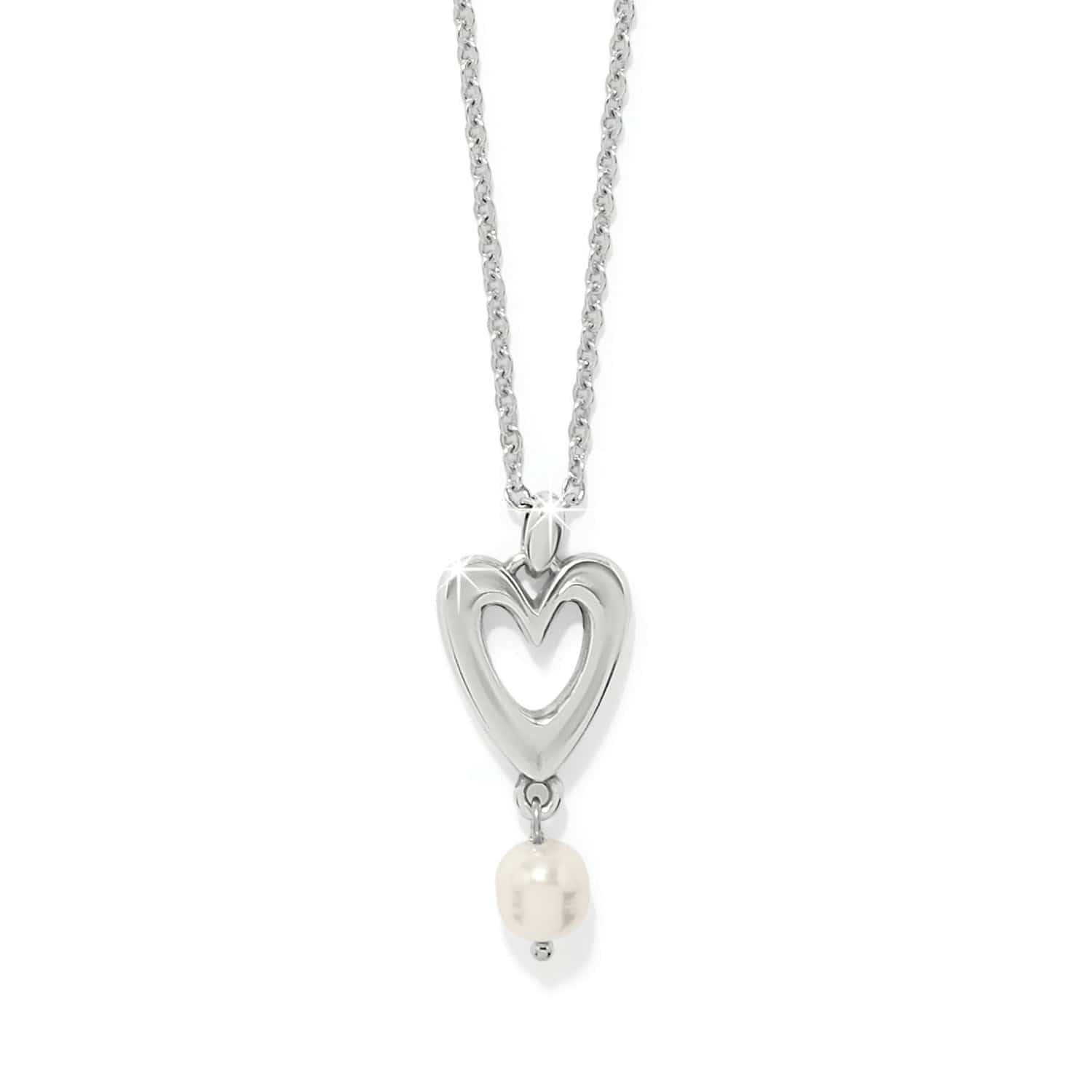 Cascade Open Heart Pearl Petite Necklace silver-pearl 1