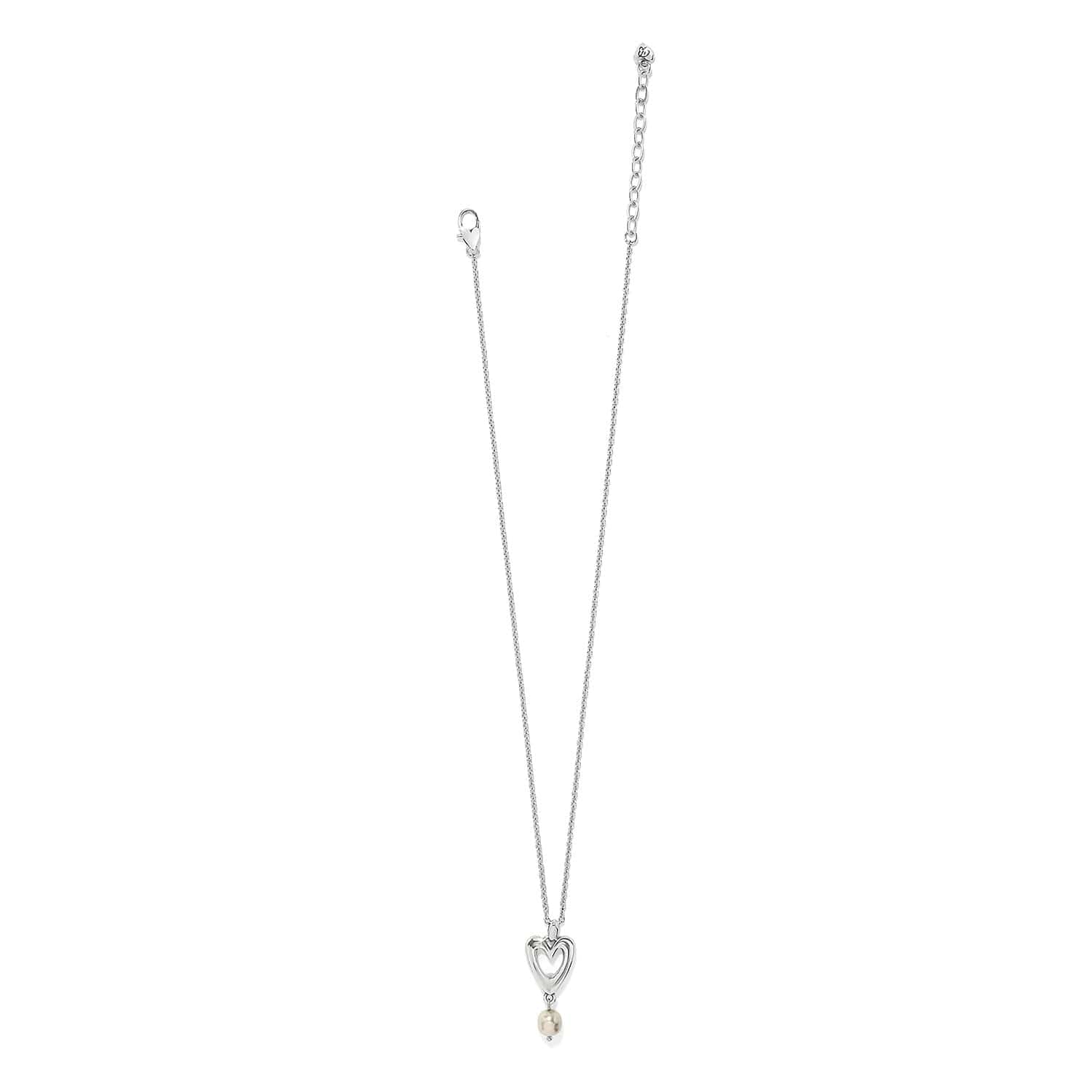 Cascade Open Heart Pearl Petite Necklace silver-pearl 2