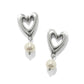 Cascade Open Heart Pearl Post Drop Earrings