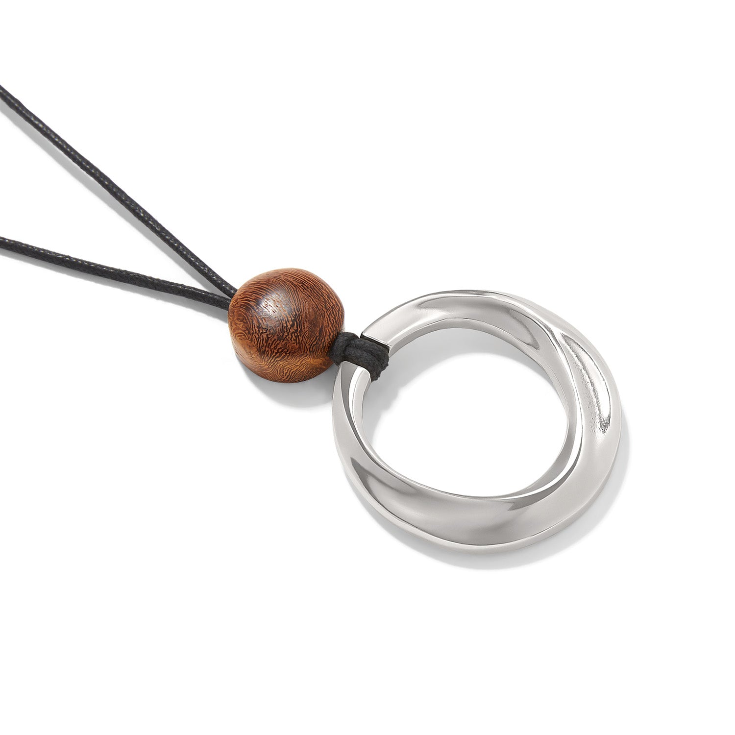 Cascade Rio Wood Ring Necklace silver-black 2