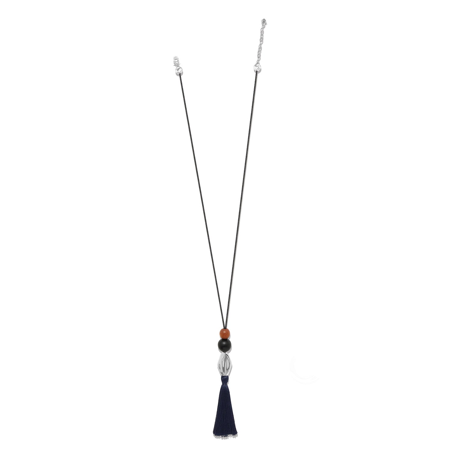 Cascade Rio Wood Tassel Necklace silver-black 2